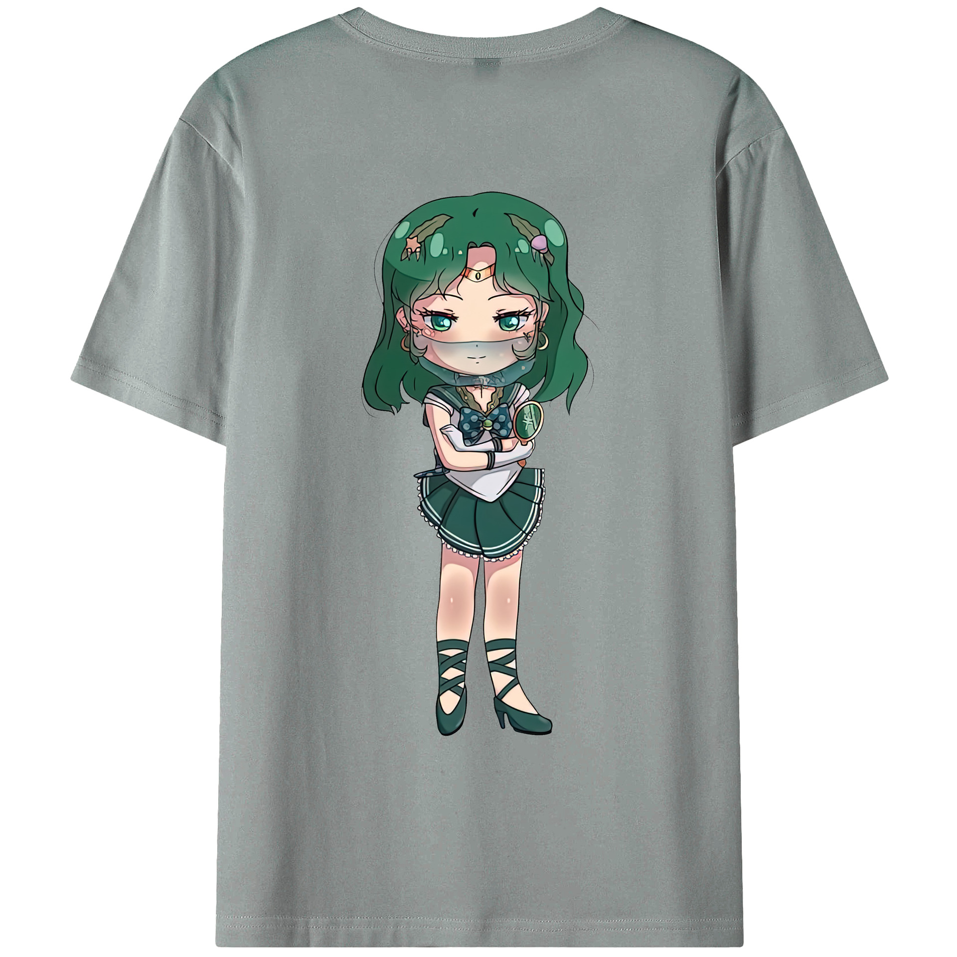 （画像用） 美少女戦士セーラームーン 海王 みちる（かいおう みちる） Sailor Moon Kaiou Michiru 綿100％ メンズ半袖Tシャツ（バックプリント） 通気性